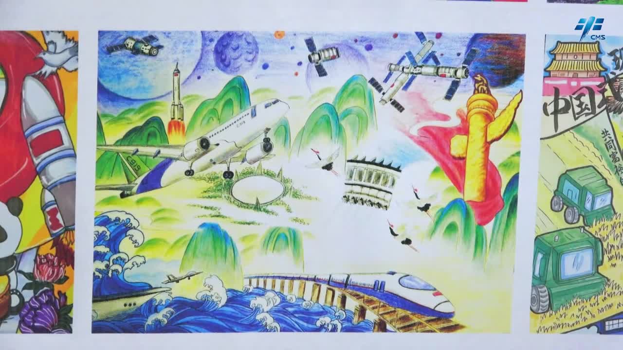 第三届“天宫画展”在中国空间站开展神舟十七号航天员乘组向全国青少年